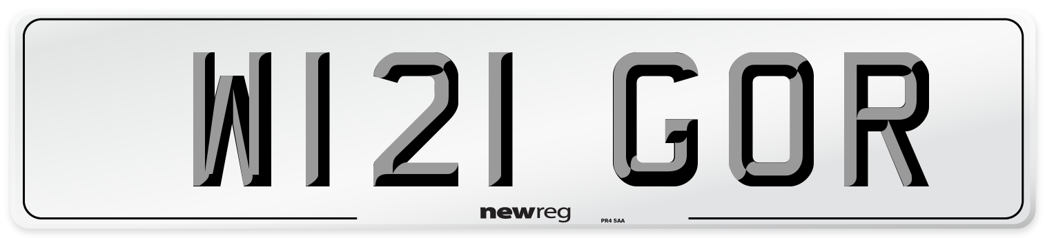 W121 GOR Number Plate from New Reg
